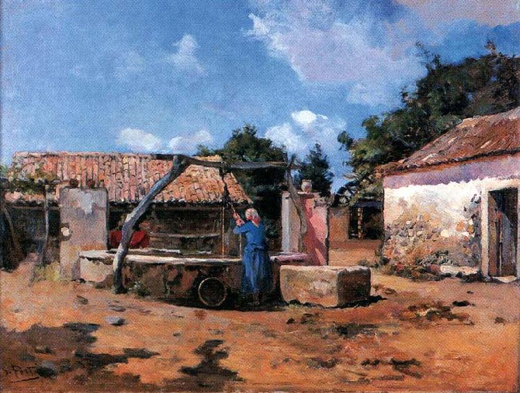 Antonio Carvalho de Silva Porto Na cisterna oil painting picture